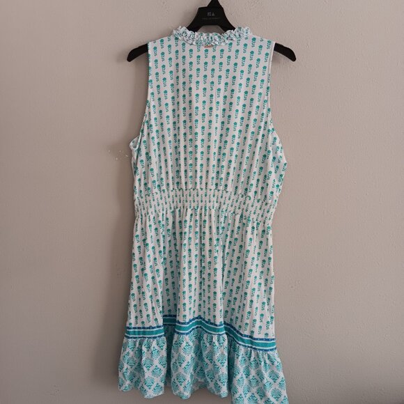 Cabana Life Smocked Waist Dress UPF 50 , White/Aqua Sz 3X a654952 - Picture 7 of 7